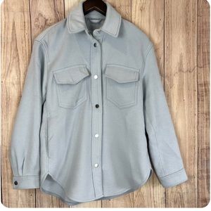 Abercrombie & Fitch Light Blue Shacket Soft Snap Up size M new